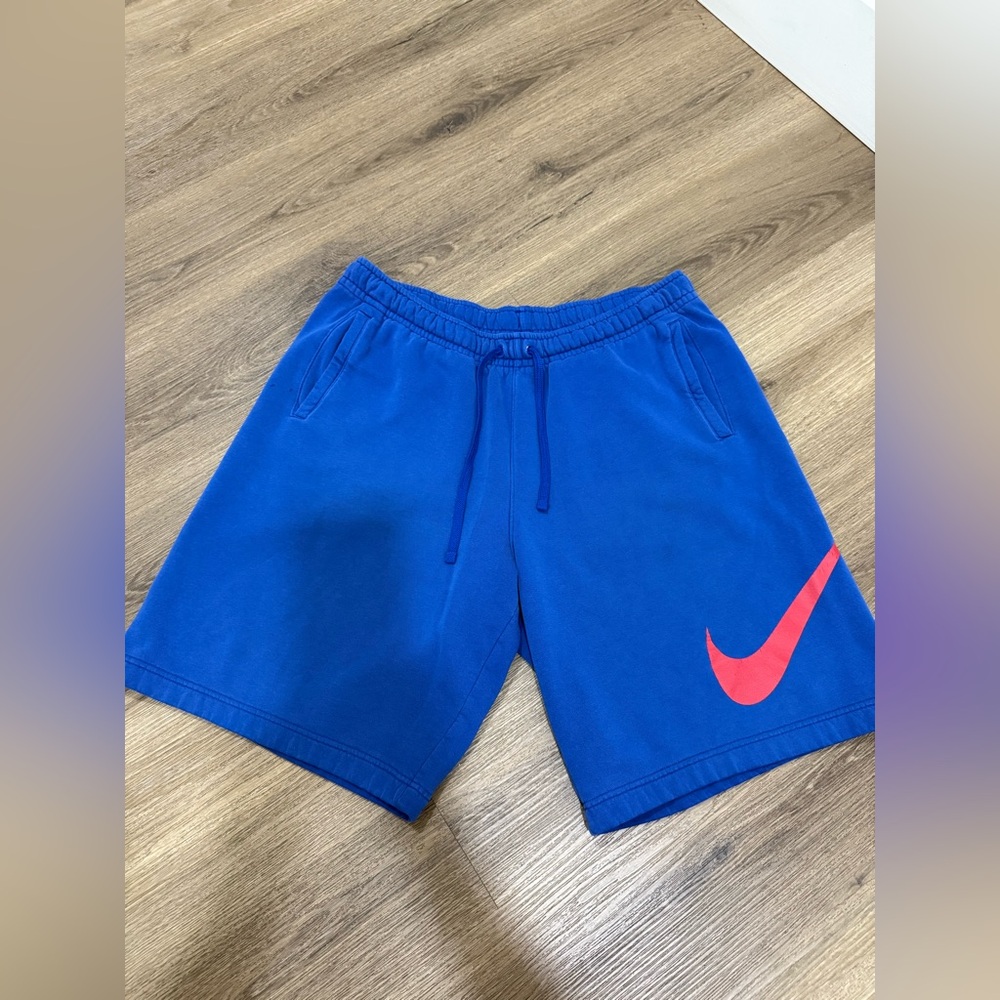 Nike Royal Blue Shorts with Bright Red Logo